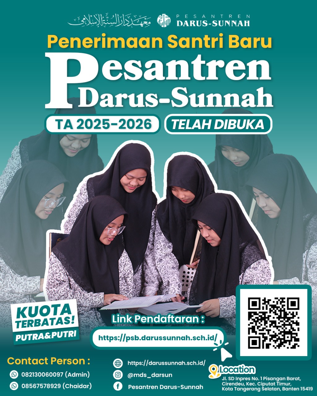 Penerimaan Santri Baru Pesantren Darus-Sunnah Telah Dibuka!